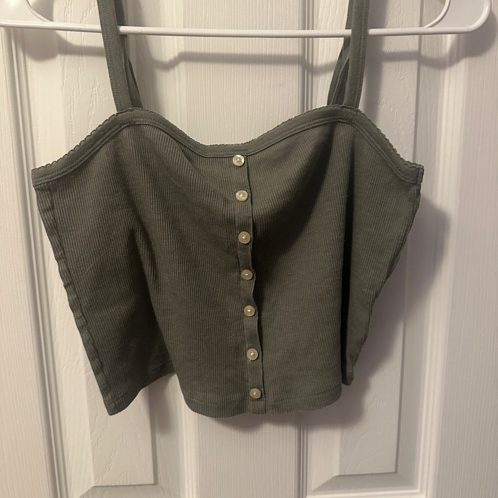 Women's Olive Green Crop Top